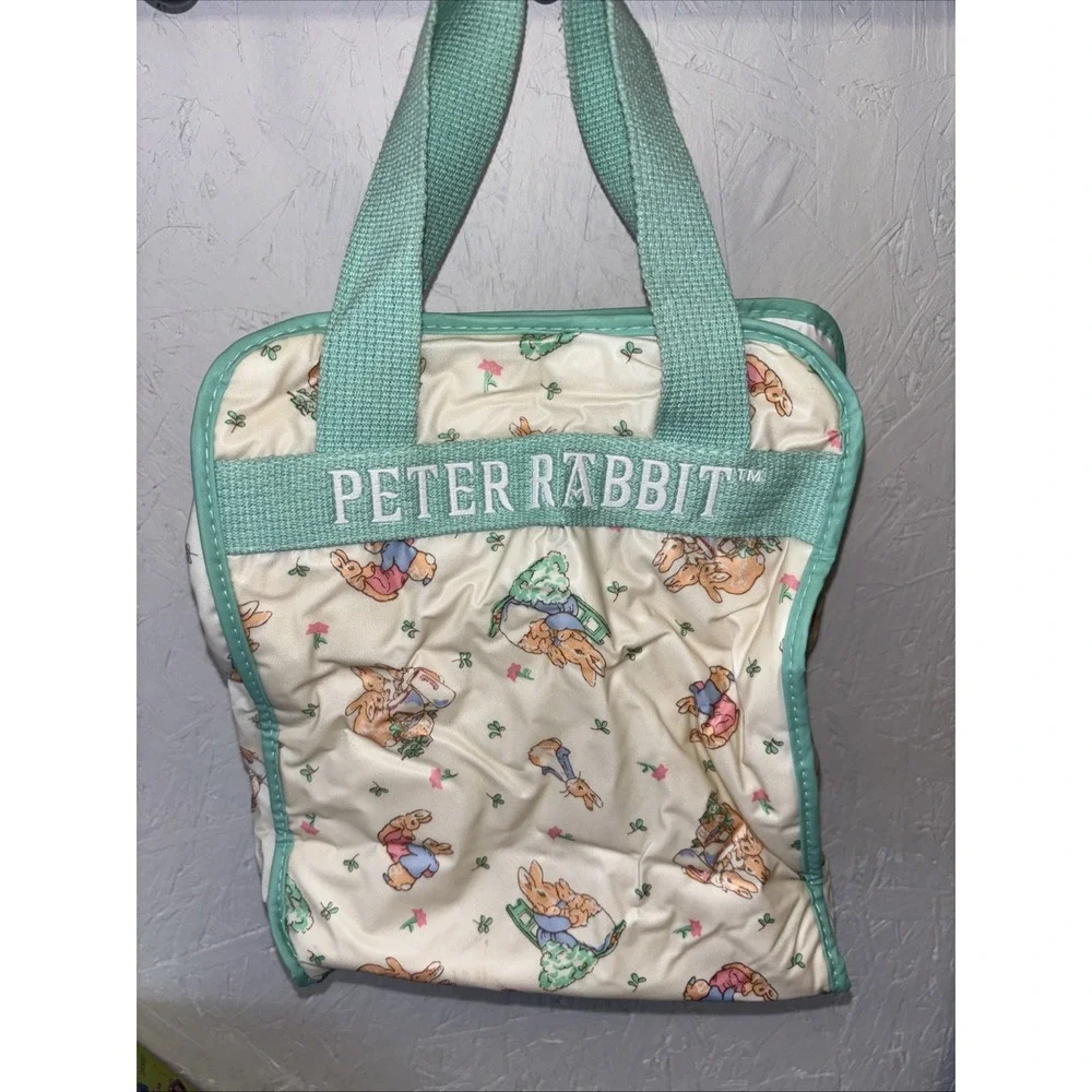 Peter Rabbit Beatrix Potter‎ Enfamil Diaper Bag Unisex Mint Green Vinyl RARE Vtg
